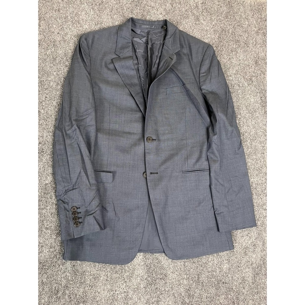 Theory Mens Black Gray 100 % Wool Blazer Sport Jacket Two Button Size 42 L
